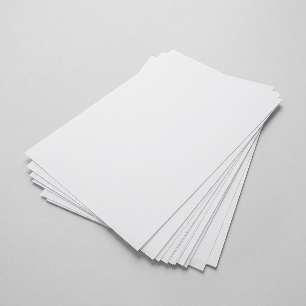 White curing paper with a matching light-gray studio background