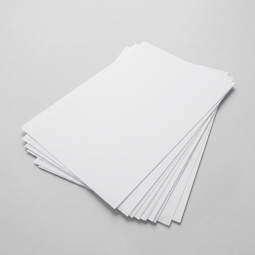 White curing paper with a matching light-gray studio background